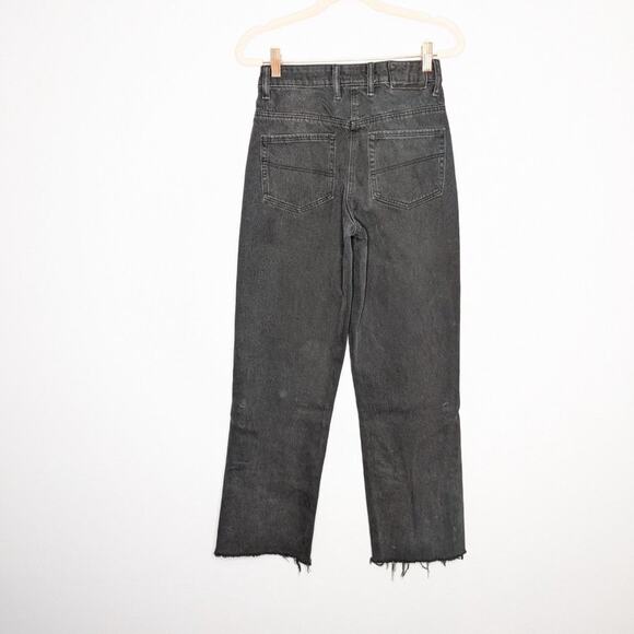 COLLUSION x005 Washed Black Straight Leg Jeans Cutoff High Rise Size 26 - Picture 3 of 9